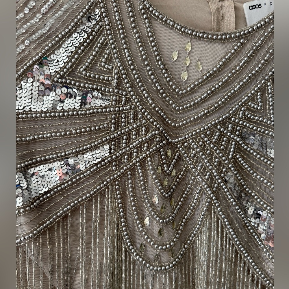 ASOS EDITION placement sequin and fringe top co-ord - Picture 6 of 7
